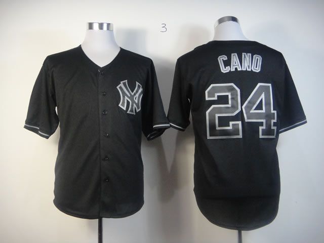 Men New York Yankees #24 Cano Black MLB Jerseys